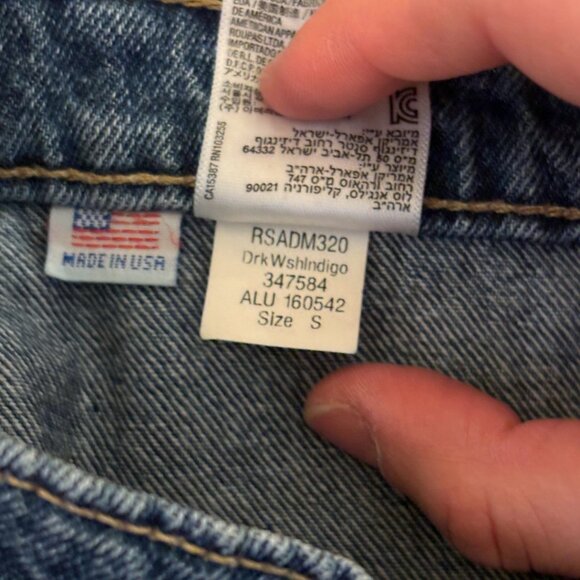 American Apparel | Button Down A-Line Denim Mini Skirt | Dark Wash - Picture 9 of 10